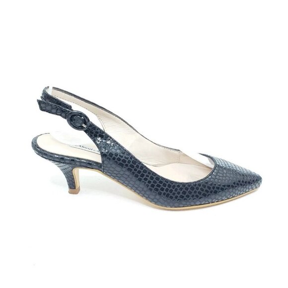 About Arianne Frida Womens Slingback Kitten Heels Black Leather Snake EU 36 US 6 - Picture 9 of 10